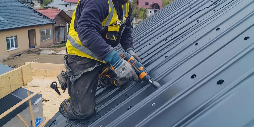 Réparation de fuites sur toiture en bac acier